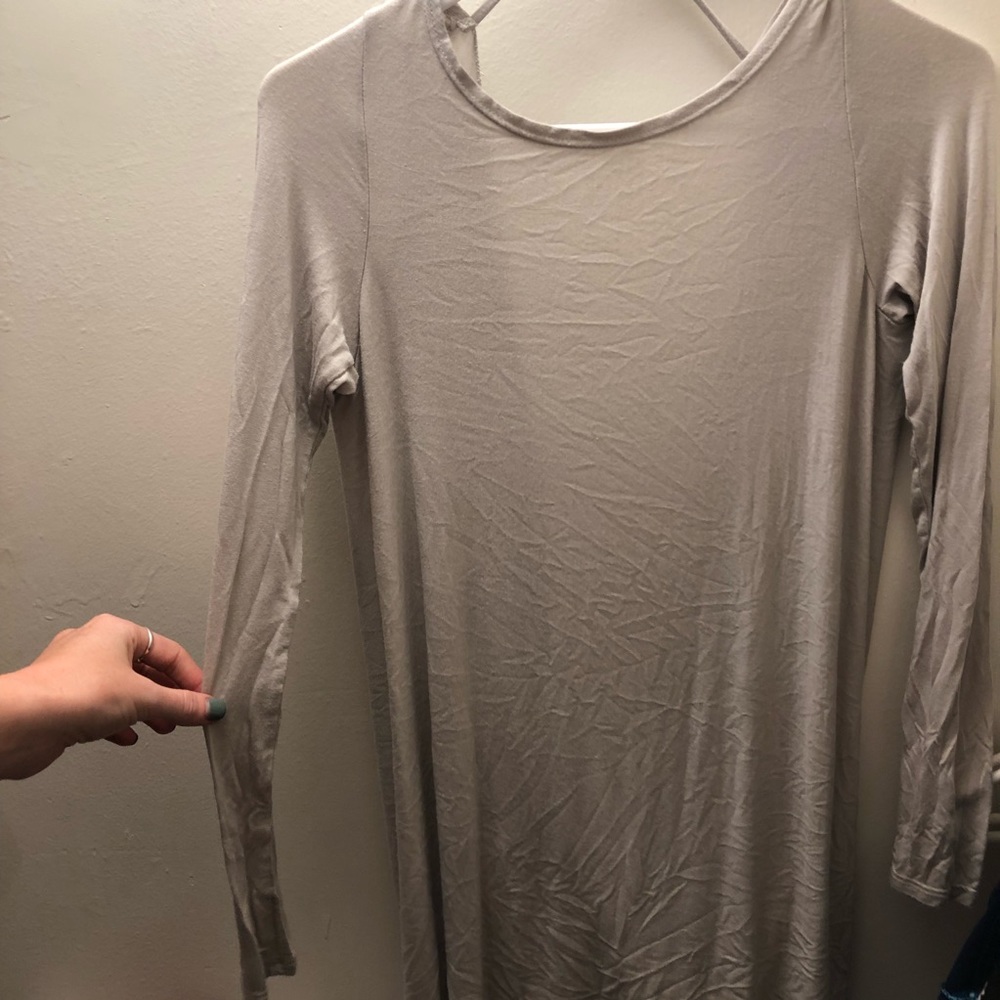 Joah brown backless long sleeve top